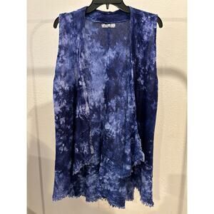 Gauzey Top Open Front Topper Duster Womens Size Medium Cotton Flowy Beach